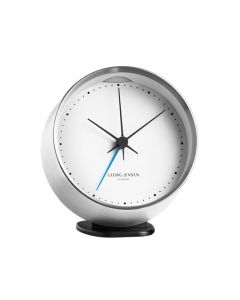 The Georg Jensen HK white stainless steel alarm clock.
