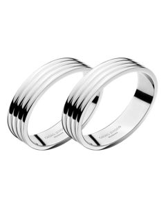 The Georg Jensen stainless steel napkin rings set of two.