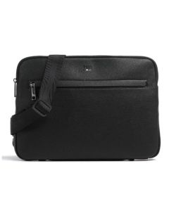 This BOSS Ray Faux Grained Leather Laptop Bag is made out of faux leather with polished silver trims.