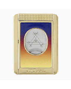 This S.T.Dupont Montecristo L'Aurore Cigar Cutter Stand is made with metal with a gold finish and lacquer. 