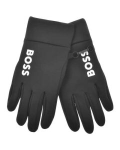 This pair of black running gloves by Hugo Boss come with a joining clasp to keep them safe.