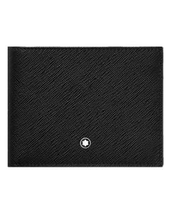 Sartorial Black Leather 6CC Wallet with 2 View Pockets