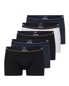 This 5-Pack of Stretch Cotton Assorted Trunks were designed by BOSS.