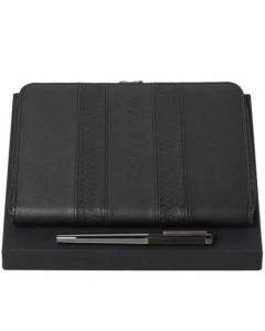 This is the Hugo Boss Black Tire A5 Conference Folder and Rollerball Pen Set presentation box.