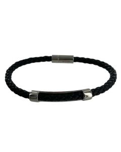 This Hugo Boss black bracelet comes in a braided design.