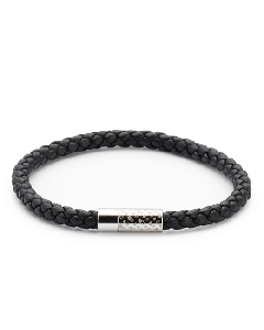 Monogram Magnetic Clasp Leather Braided Bracelet by BOSS