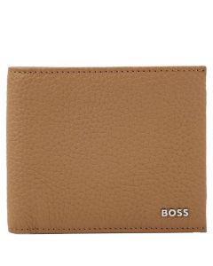 This Light Brown Soft Grain Crosstown 8CC Billfold Wallet was designed by BOSS. 