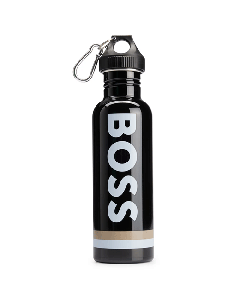 Hugo Boss black water bottle comes with the logo on the front.
