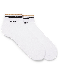 Pack of 2 Short White Socks with Signature Stripe