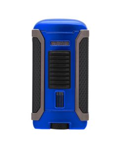 This is the Apex Matte Metallic Blue Jet Flame Lighter designed by Colibri. 