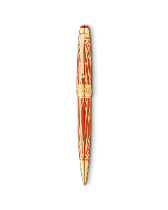 Montblanc's Meisterstück The Origin Collection Solitaire LeGrand Ballpoint Pen is made with gold-plating and precious resin, with an intricate design.