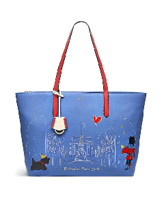 The Coronation Palace Large Tote Bag In Blue Leather By Radley London