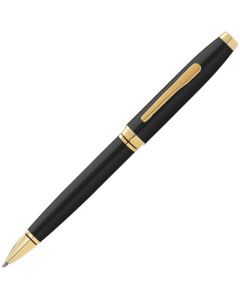 This Black Coventry Ballpoint Pen with Gold Trim was designed by Cross. 