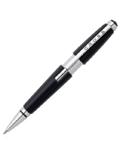 This Cross Jet Black Edge Rollerball Pen is made with resin and polished chrome trims. 