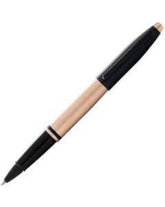 This is the Cross Matte Rose Gold & Black Lacquer Calais Rollerball Pen.