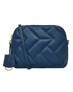 This Radley Dukes Place Quilted Deep Sea Blue Cross Body Bag has a matching key fob that can be personalised with embossing.