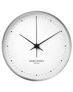 The Georg Jensen HK white stainless steel 30cm wall clock.