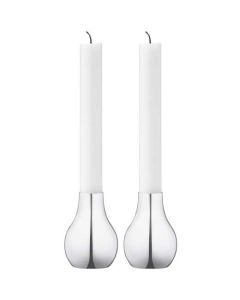 These are the Georg Jensen Stainless Steel Cafu Small Candle Holders. 