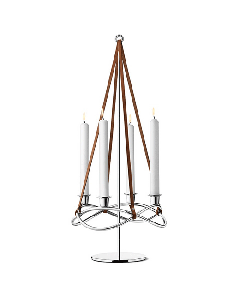 This Georg Jensen Season Extension for Candleholder is made from leather with a stainless steel mast that has been mirror-polished. 