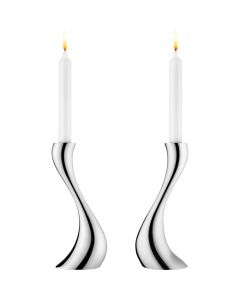 Stainless steel cobra candle holders by Georg Jensen in medium size.