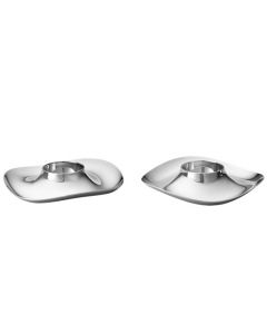 This is the Georg Jensen Stainless Steel Cobra Egg Cup Set. 