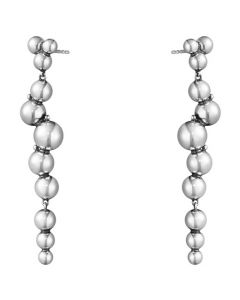 Oxidised Sterling Silver Moonlight Grapes Large Drop Earrings designed by Georg Jensen.