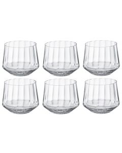 These are the Crystal Glass Set of 6 Bernadotte Tumbler Glasses designed by Georg Jensen.