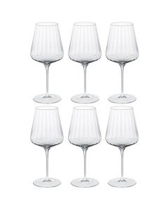 These are the Crystal Set of 6 Bernadotte Red Wine Glasses designed by Georg Jensen. 