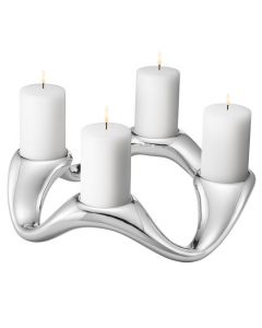 This is the Georg Jensen Stainless Steel Round Cobra Candle Holder. 