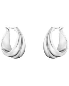 These are the Georg Jensen Sterling Silver Curve Medium Earrings. 