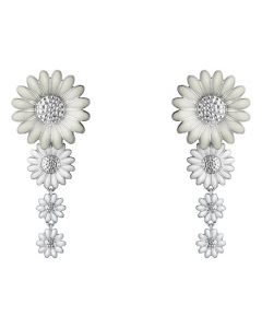 These White Enamel Daisy Medium Earrings have been designed by Georg Jensen.