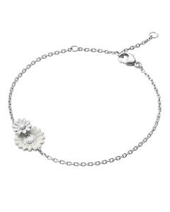 This White Enamel Daisy Layered Bracelet has been designed by Georg Jensen.
