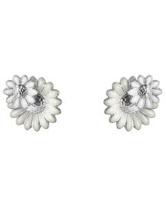 These White Enamel Daisy Layered Earrings have been designed by Georg Jensen.