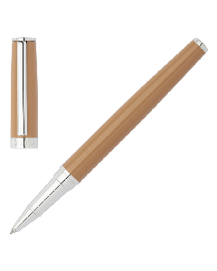 This Hugo Boss Gear Icon Camel Rollerball Pen is made with brass and has a lacquer coating in camel. 