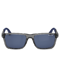 These Montblanc Rectangular Sunglasses with Grey Acetate Frame have a blue lens.