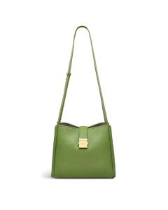 This Radley Sloane Street Bonsai Green Medium Cross Body Bag is made out of grained cowhide leather with gold hardware.