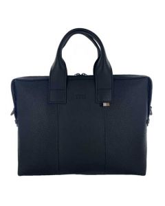 This Hugo Boss document case is made from a black leather material.
