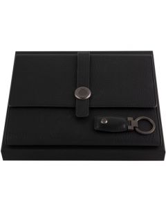 This is the Executive A5 Folder & Keyring Set designed by Hugo Boss. 
