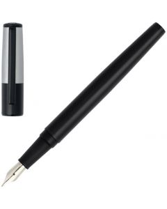 This Black & Chrome Gear Minimal Fountain Pen has been designed by Hugo Boss. 
