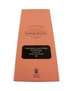 This Laurent Perrier champagne gift box has been engraved with a plaque.