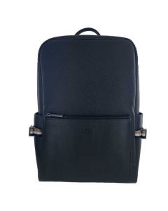 This Hugo Boss leather backpack comes with a monogrammed design.