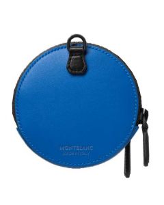 This Montblanc 3.0 tech pouch is made in a blue leather material.