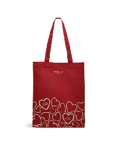 This Radley Valentine's 2024 Love Token Canvas Shopper Bag, Large has a heart design on one side and the Radley Scottie Dog on the reverse. 