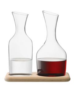 Signature Wine & Water Carafe Set with Oak Base designed by LSA.