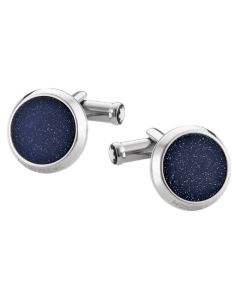 These Montblanc Meisterstück Sparkling Dark Blue Inlay Cufflinks have the brand name engraved along the edge.