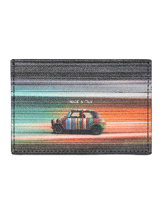 This Paul smith 'Mini Blur' Leather Card Holder 3CC features the signature stripe mini with a blurred background.