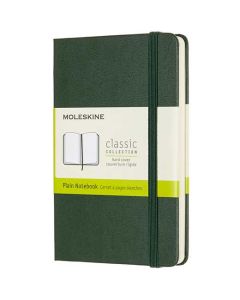 Pocket Hard Cover Green Plain Notebook