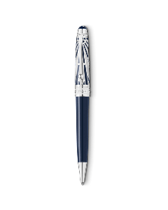 Montblanc's Meisterstück The Origin Collection Doué Midsize Ballpoint Pen has polished silver trims and a design inspired by Art Deco.