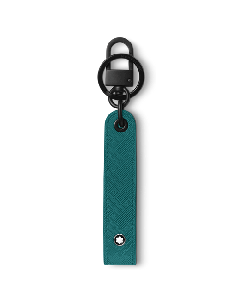 This Montblanc Fernblue Extreme 3.0 Leather Key Fob has an embossed pattern all over the leather. 