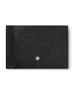 Sartorial 6 CC Wallet With Money Clip In Textured Black Leather